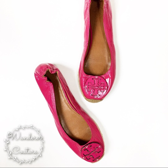 Tory Burch Shoes - Tory Burch Pink Patent Leather Flats